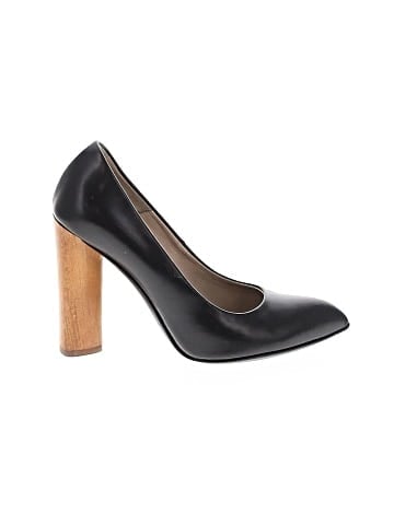 Yves Saint Laurent Leather Pointed Toe Wooden Heel Pumps (view 1)