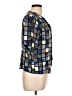 Kathy Che Color Block Blue Short Sleeve Blouse Size 10 - photo 4