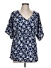 August Silk Blue Short Sleeve Blouse Size L - photo 1