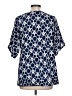 August Silk Blue Short Sleeve Blouse Size L - photo 2