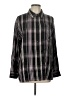 wonderly 100% Rayon Plaid Black Long Sleeve Button-Down Shirt Size L - photo 1