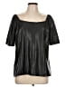 Secret Charm Metallic Black Short Sleeve Blouse Size L - photo 1