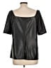 Secret Charm Metallic Black Short Sleeve Blouse Size L - photo 2