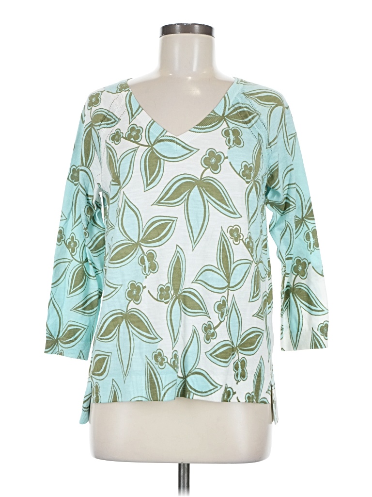 Pre-owned Talbots 3/4 Sleeve T-shirt In Blue