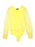CQ by CQ 100% Polyester Yellow Bodysuit Size M - photo 1