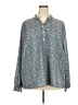 Unbranded 100% Polyester Paisley Teal Long Sleeve Blouse Size 5X - photo 1