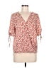West Kei 100% Polyester Red Short Sleeve Blouse Size M - photo 1