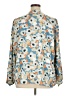 Joie 100% Polyester Print Blue Long Sleeve Blouse Size XL - photo 2