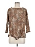 Assorted Brands Animal Print Brown 3/4 Sleeve Blouse Size M - photo 1