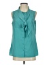 Ann Taylor LOFT 100% Polyester Teal Sleeveless Blouse Size S - photo 1