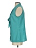 Ann Taylor LOFT 100% Polyester Teal Sleeveless Blouse Size S - photo 5