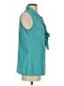 Ann Taylor LOFT 100% Polyester Teal Sleeveless Blouse Size S - photo 4