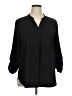 Timeson 100% Polyester Black 3/4 Sleeve Blouse Size XL - photo 1