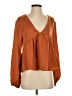 Glam 100% Polyester Orange Long Sleeve Blouse Size S - photo 1