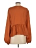 Glam 100% Polyester Orange Long Sleeve Blouse Size S - photo 2