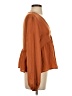 Glam 100% Polyester Orange Long Sleeve Blouse Size S - photo 4