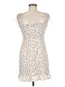 Woven Pink 100% Polyester Hearts White Ivory Cocktail Dress Size M - photo 2