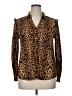 Ember 100% Polyester Animal Print Brown Long Sleeve Blouse Size XL - photo 1