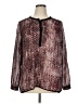 DKNY Jeans 100% Polyester Burgundy Long Sleeve Blouse Size XL - photo 1