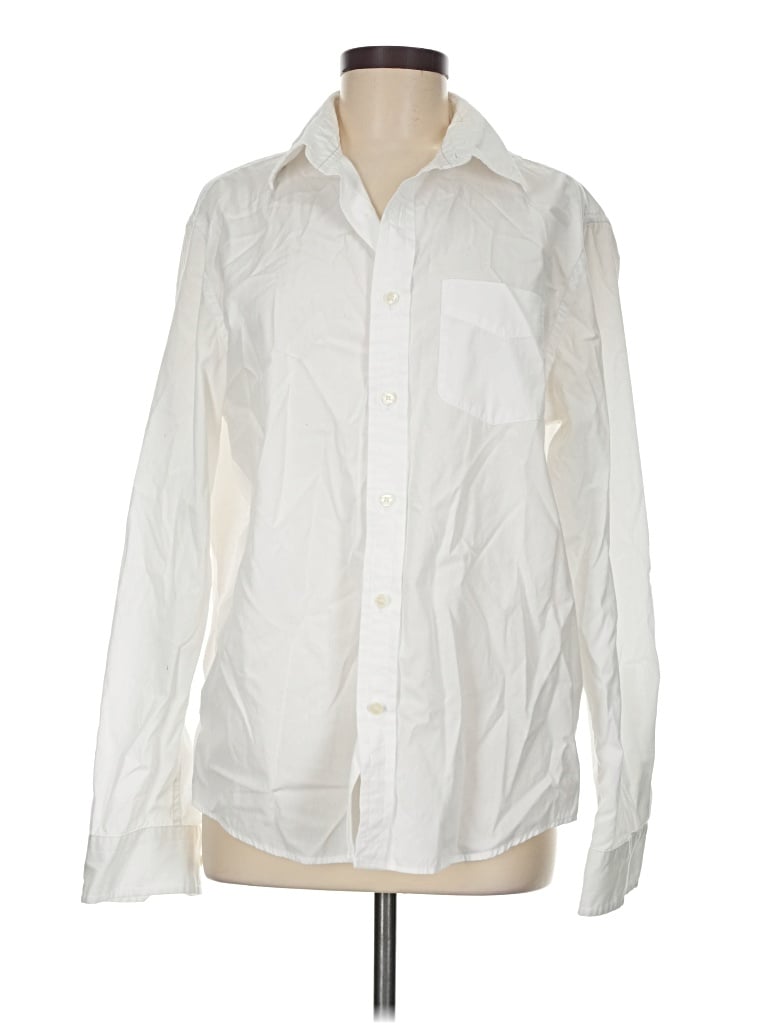 Pre-owned Br Standard Long Sleeve Button Down Shirt In White