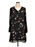 Worthington 100% Polyester Floral Black Casual Dress Size XL - photo 1