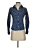 Guess 100% Lyocell Polka Dots Blue Long Sleeve Button-Down Shirt Size XS - photo 1