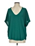 Lush 100% Polyester Teal Short Sleeve Blouse Size S - photo 1