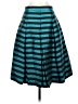Halogen 100% Polyester Stripes Teal Formal Skirt Size 4 (petite) - photo 2