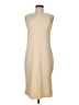 Real Essentials Solid Tan Casual Dress Size M - photo 1