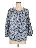 Caslon 100% Cotton Blue 3/4 Sleeve Blouse Size M - photo 1
