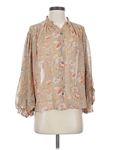 No.6 Store 3/4 Sleeve Silk Top (view 1)