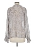 Dress Forum 100% Polyester Paisley Silver Long Sleeve Blouse Size M - photo 2