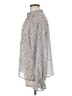 Dress Forum 100% Polyester Paisley Silver Long Sleeve Blouse Size M - photo 5