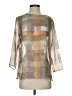Junee Metallic Silver 3/4 Sleeve Blouse Size S - photo 1
