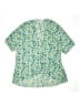 Lularoe 100% Polyester Floral Green Blue Short Sleeve Blouse Size 3 - photo 1