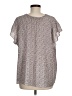 Adrianna Papell 100% Polyester Gray Tan Short Sleeve Blouse Size Lg  - photo 2