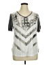 Signature Studio Metallic Silver Short Sleeve Blouse Size 1X - photo 1