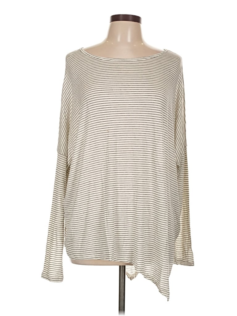 Tresics Long Sleeve Top Ivory Boatneck Tops In Gray