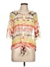 By & By 100% Polyester Tie-dye Orange Short Sleeve Blouse Size L - photo 1