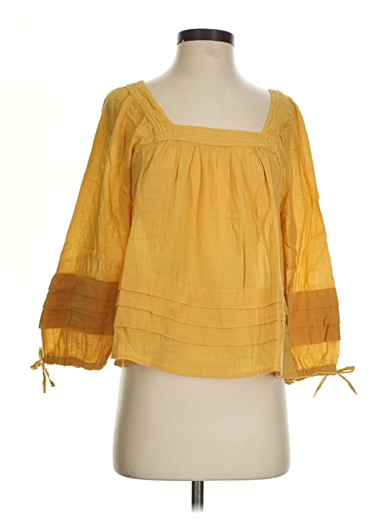 Pre-owned O'neill 3/4 Sleeve Blouse In Yellow
