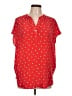 Kinross 100% Silk Hearts Red Short Sleeve Silk Top Size L - photo 1
