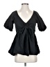 Free People Black Short Sleeve Blouse Size S - photo 1