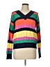 St. John's Bay 100% Cotton Stripes Purple Pullover Sweater Size L (petite) - photo 1