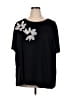 Shein Curve Floral Black Short Sleeve T-Shirt Size 20 Plus (4) - photo 1