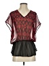 Eclair Red Short Sleeve Blouse Size S - photo 1