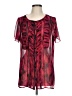Calvin Klein 100% Polyester Red Short Sleeve Blouse Size L - photo 1