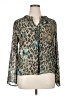 Lemon Grass 100% Polyester Animal Print Green Long Sleeve Blouse Size XL - photo 1