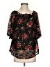 MIHOLL Black 3/4 Sleeve Blouse Size S - photo 1