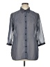 Attention 100% Polyester Houndstooth Blue 3/4 Sleeve Blouse Size XL - photo 1