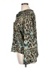 Lemon Grass 100% Polyester Animal Print Green Long Sleeve Blouse Size XL - photo 5